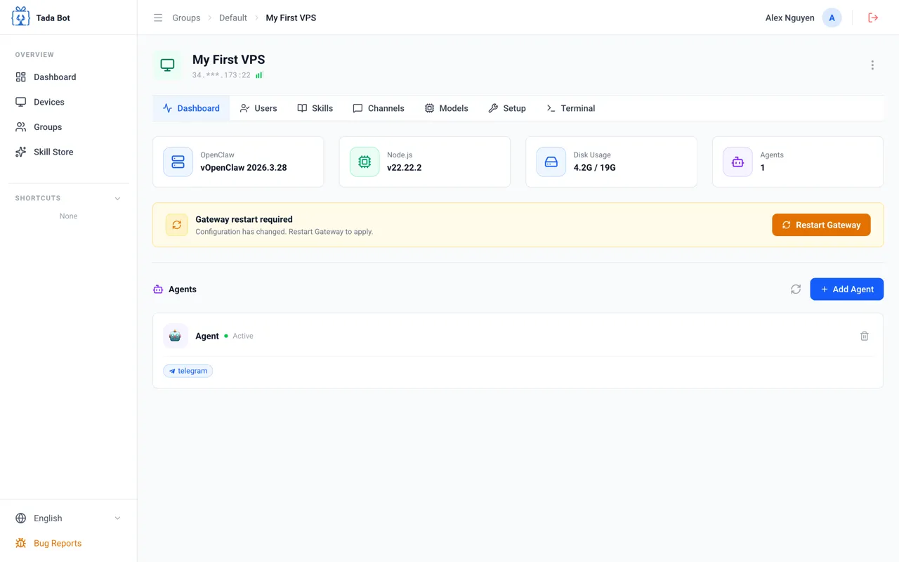 Dashboard — Agent Có Channel