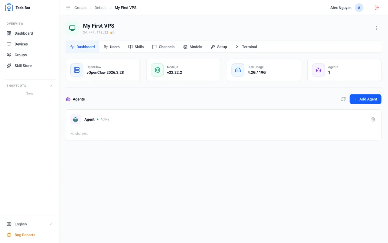 Dashboard — Agent Đã Xuất Hiện